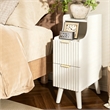 Afuera Living Slim White Fluted Nightstand with 2 Drawers & Guard Rail