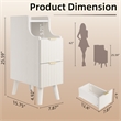 Afuera Living Slim White Fluted Nightstand with 2 Drawers & Guard Rail