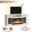 Afuera Living 65-Inch White TV Stand with 30-Inch 3-Sided Fireplace 400 Sq Ft