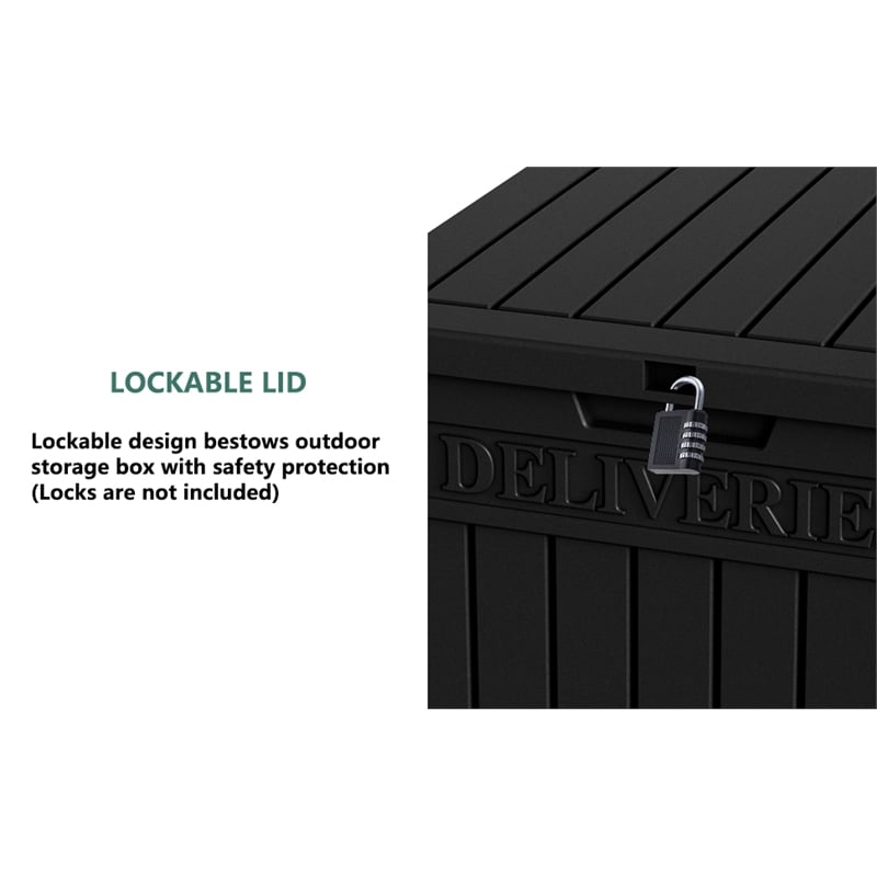 Afuera Living Black PP Outdoor Waterproof Lockable Package Delivery Box