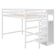 Afuera Living Full Loft Bed with Built-in Storage Wardrobe & Pine Staircase