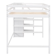 Afuera Living Full Loft Bed with Built-in Storage Wardrobe & Pine Staircase