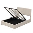 Afuera Living Full Beige Upholstered Platform Bed with Hydraulic Storage