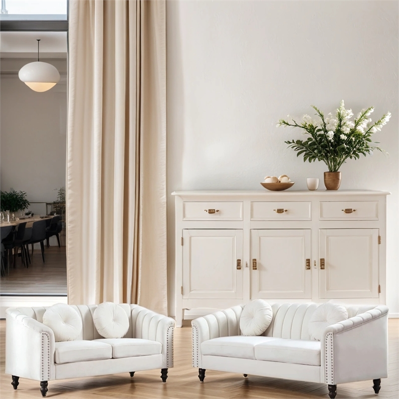 Afuera Living Beige 3-Piece Living Room Sofa Set with High-Density Sponge Fill