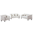 Afuera Living Beige 3-Piece Living Room Sofa Set with High-Density Sponge Fill