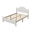 Afuera Living White Solid Wood Full Bed with 8 Slats No Box Spring Needed