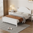 Afuera Living White Solid Wood Full Bed with 8 Slats No Box Spring Needed