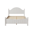 Afuera Living White Solid Wood Full Bed with 8 Slats No Box Spring Needed