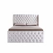 Afuera Living Velvet Wingback Chesterfield Bed with Button-Tufted Headboard