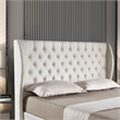 Afuera Living Velvet Wingback Chesterfield Bed with Button-Tufted Headboard