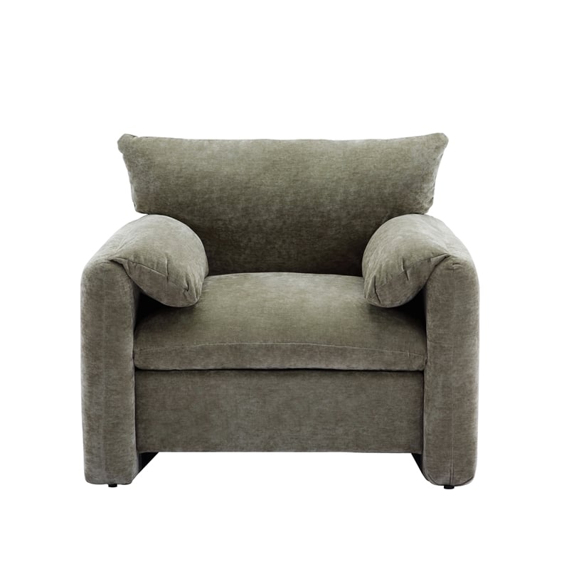Afuera Living Matcha Green Chenille Oversized Armchair with 330 lbs Capacity