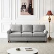 Afuera Living Gray Linen Fabric Sofa with Storage 900 lbs & 7-Inch Cushion