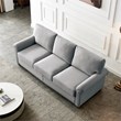 Afuera Living Gray Linen Fabric Sofa with Storage 900 lbs & 7-Inch Cushion