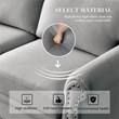 Afuera Living Gray Linen Fabric Sofa with Storage 900 lbs & 7-Inch Cushion