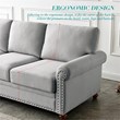 Afuera Living Gray Linen Fabric Sofa with Storage 900 lbs & 7-Inch Cushion