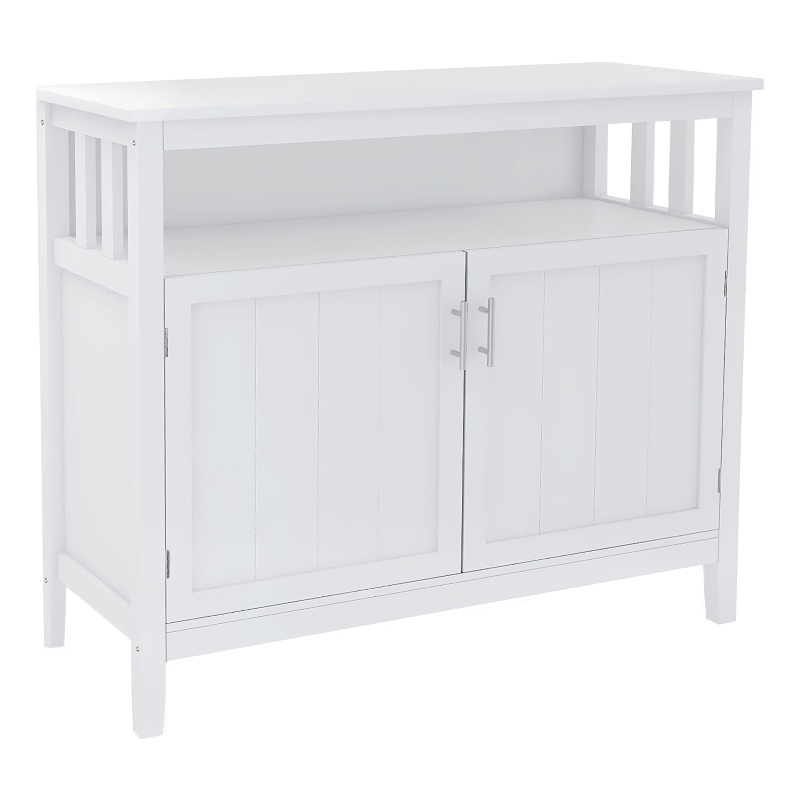 Afuera Living White E1 MDF Kitchen Sideboard Cabinet with Adjustable Shelves