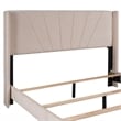 Afuera Living Queen Beige Velvet Platform Bed 500 lbs Box Spring Needed
