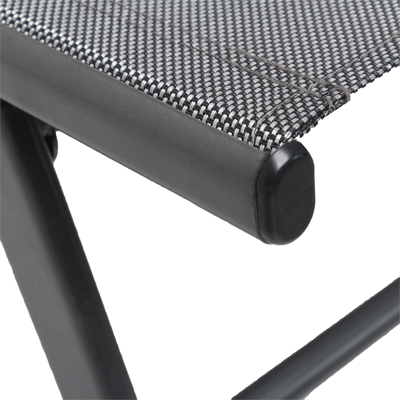Afuera Living Gray Steel 5-Position Adjustable Pool Lounge Chair with Pillow