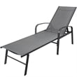 Afuera Living Gray Steel 5-Position Adjustable Pool Lounge Chair with Pillow