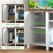 Afuera Living 52-Inch White Dual Tank Aquarium Stand 1000 lb Top 3 AC Outlets