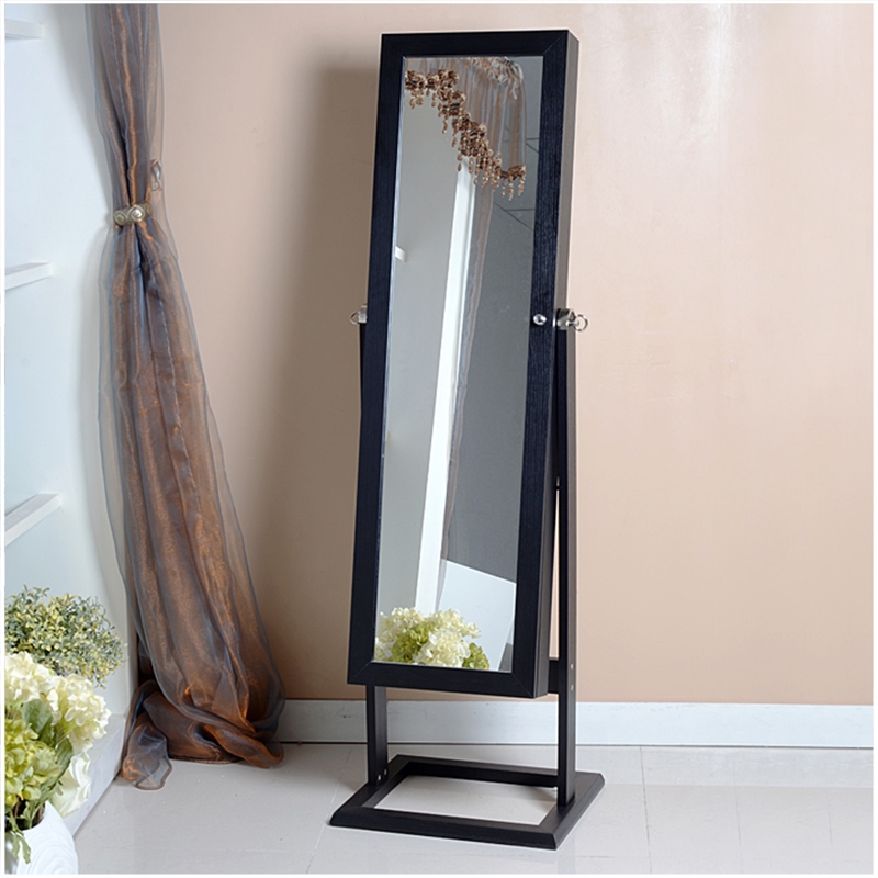 Afuera Living 15.75-Inch Black 2-in-1 Jewelry Armoire with Full-Length Mirror