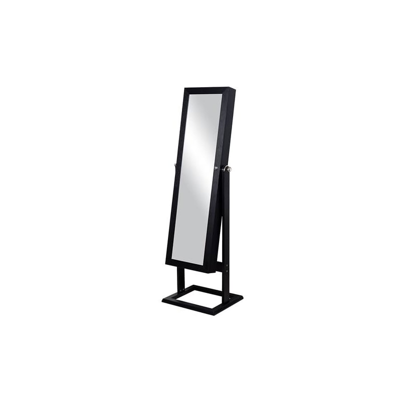 Afuera Living 15.75-Inch Black 2-in-1 Jewelry Armoire with Full-Length Mirror
