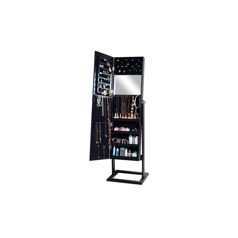 Afuera Living 15.75-Inch Black 2-in-1 Jewelry Armoire with Full-Length Mirror