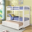 Afuera Living White Twin Bunk Bed with Ladder & Trundle & 3 Storage Drawers