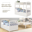 Afuera Living White Twin Bunk Bed with Ladder & Trundle & 3 Storage Drawers