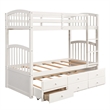 Afuera Living White Twin Bunk Bed with Ladder & Trundle & 3 Storage Drawers