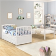 Afuera Living White Twin Bunk Bed with Ladder & Trundle & 3 Storage Drawers