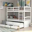 Afuera Living White Twin Bunk Bed with Ladder & Trundle & 3 Storage Drawers