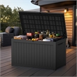 Afuera Living 230-Gallon Black PP Outdoor Lockable Lid Storage Box