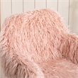 Afuera Living 33.6-Inch Pink Faux Fur Office Chair Adjustable Height Chrome Base