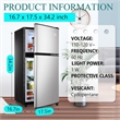 Afuera Living 3.5 Cu Ft Silver Steel Mini Fridge 2.3 Fridge + 1.2 Freezer