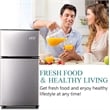 Afuera Living 3.5 Cu Ft Silver Steel Mini Fridge 2.3 Fridge + 1.2 Freezer