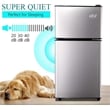 Afuera Living 3.5 Cu Ft Silver Steel Mini Fridge 2.3 Fridge + 1.2 Freezer