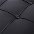 Afuera Living Black Tufted Leather Ottoman with Stainless Steel X-Base Frame