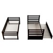 Afuera Living Brown Twin Bunk Bed with Safety Rail & Movable Trundle & Ladder
