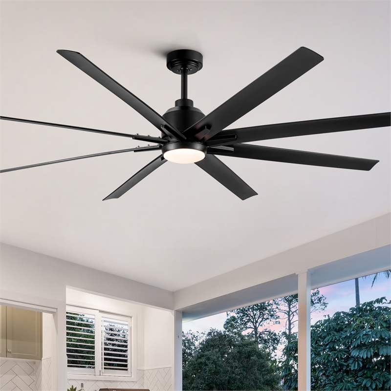 Afuera Living 72-Inch LED Ceiling Fan with 8 ABS Blades 6 Speeds & Remote