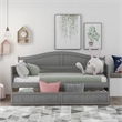 Afuera Living Classic Grey Pine Twin Daybed with 2 Storage Drawers