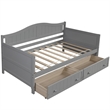 Afuera Living Classic Grey Pine Twin Daybed with 2 Storage Drawers