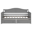 Afuera Living Classic Grey Pine Twin Daybed with 2 Storage Drawers