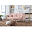 Afuera Living Pink Velvet Convertible Sleeper Sofa with 600 lbs Capacity
