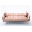 Afuera Living Pink Velvet Convertible Sleeper Sofa with 600 lbs Capacity