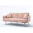 Afuera Living Pink Velvet Convertible Sleeper Sofa with 600 lbs Capacity