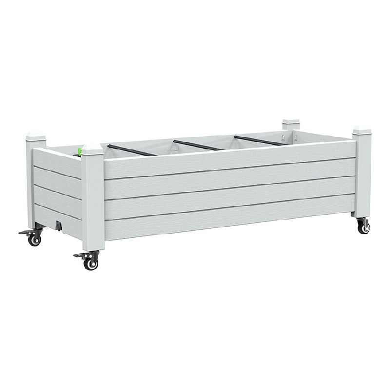 Afuera Living White Resin Planter with Reinforced Posts and Ventilation Slats