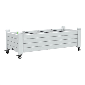 Afuera Living White Resin Planter with Reinforced Posts and Ventilation Slats