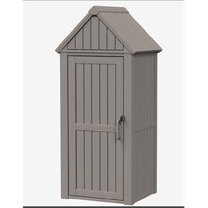 Afuera Living Grey Lockable UV-Stabilized Resin Tool Cabinet 29.45x23.39x64.29