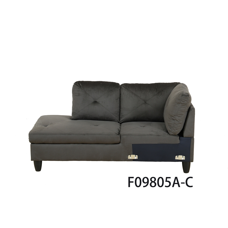 Afuera Living Espresso Flannel 3-Piece Sofa Set with Storage Footstool